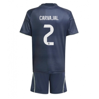 Billige Fotballdrakt Real Madrid Daniel Carvajal #2 Replika Bortedraktsett Barn 2025-26 Kortermet (med bukser)